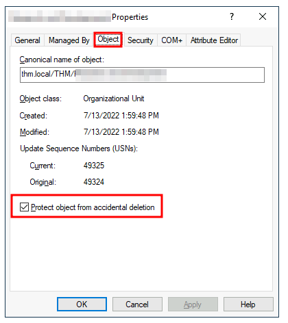 Disable OU delete protection