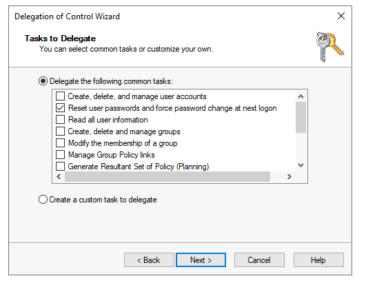 Delegating password resets