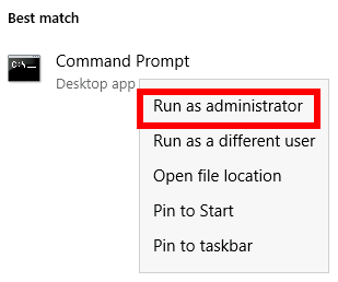 Run as administrator