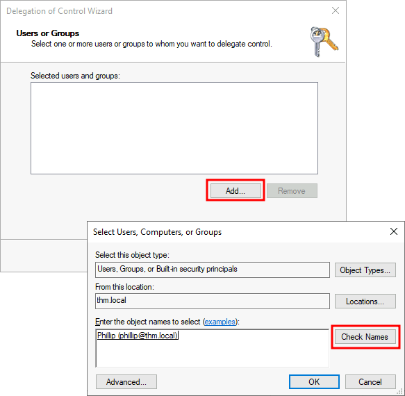 Delegating Sales OU to Phillip